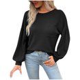thumbnail image 1 of Timegard Womens T Shirts Long Sleeve Round Neck Basic Tops Casual Comfy Solid Color Blouses, 1 of 6