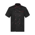 thumbnail image 1 of zdhoor Unisex Mens Womens Double-Breasted Chef Coat Cooks Jacket Chef Works Kitchen Cooking Uniform Black Short Sleeve 4XL, 1 of 7