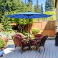 thumbnail image 1 of Costway Parasol de Marché pour Patio 10 Pieds à DEL Solaires, Inclinaison Réglable, Manivelle, Bleu, 1 of 8