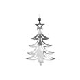 thumbnail image 1 of Christmas Flat Silver Metal Ornament Tree - Set of 12, 1 of 3