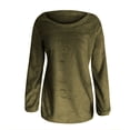 thumbnail image 3 of T-shirts à Col Rond à Manches Longues pour Femmes, Mode d'Automne, Hauts Western Tendance pour Dames, Tunique Ample, Hauts Grande Taille, Chandails Unis, Vert Armée, TTTG, 3 of 4