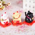 thumbnail image 4 of Waving Cat Ornament Safe Decorative Stylish Japanese Lucky Cat Solar Powered for Office, 4 of 7