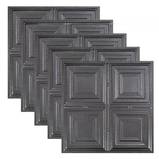 Great Lakes Tin Syracuse Pewter 2ft x 2ft Lay In Ceiling Tiles (5 Pack)