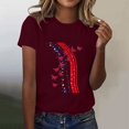 thumbnail image 2 of LUOGENLI T-shirts pour Femme pour Femmes T-Shirt pour Femme Col Rond Haut Imprimé T-Shirt pour Femme T-shirts à Manches Courtes pour Femmes T-Shirt Graphique Drôle Saint-Valentin Vin TTG, 2 of 4