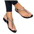 thumbnail image 2 of Mother's Day AXXD Comfy Sandals Women Black Rhinestone Thong Sandals Beach, 2 of 3