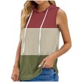 thumbnail image 1 of IROINID Hauts Sans Manches pour Femmes, Haut de Sport Ample à Col Rond Imprimé pour Femmes, Vin TTG, 1 of 3