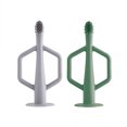 thumbnail image 1 of Tiny Twinkle - Silicone Toothbrush 2 Pack - Olive+Grey, 1 of 3