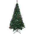 thumbnail image 1 of HOMCOM 7FT Christmas Tree Leaf Holiday Seasonal Indoor Metal Stand, 1 of 10