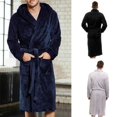 thumbnail image 1 of Fashion Mens Cotton Terry Cloth Bathrobe Shawl Collar Velour Spa Robe, 1 of 5