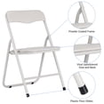 thumbnail image 4 of EDTara Modern Folding Card Table & Chair Set, Leather Padded Cushioned Chairs, Durable Steel Frame, Square Folding Table for Dining or Game Room, 4 of 8