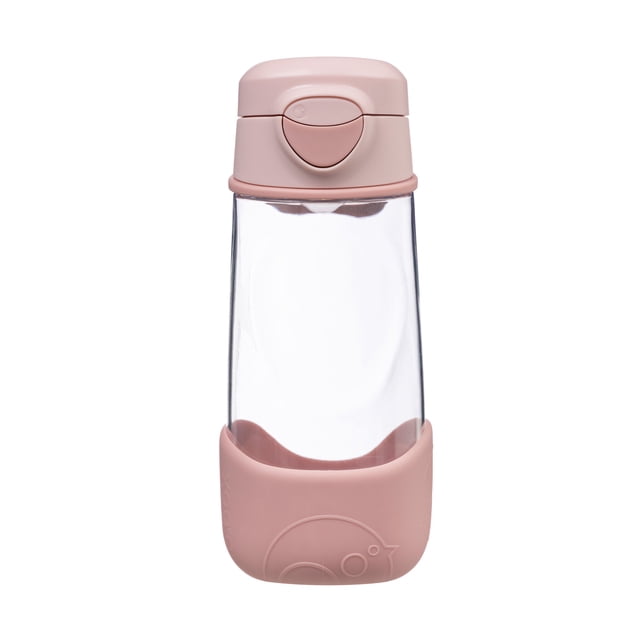 b.box Bouteille à Bec Sport Couleur Blush Crush avec une Capacité de 450 ml. la Bouteille Présente un design Triangulaire Ergonomique unique, un Bec en silicone pour Boire Facilement, et un Couvercle à Rabat avec un Grand Bouton-Poussoir pour Plus de Commodité. Fabriquée en Matériau TritanTM durable, Elle Comprend un Pare-Chocs Amovible pour une protection Accrue et une Poignée flexible pour un Transport Facile. Idéale pour les Enfants Actifs, Légère, Va au Lave-Vaisselle et Conçue pour Prévenir les Déversements.