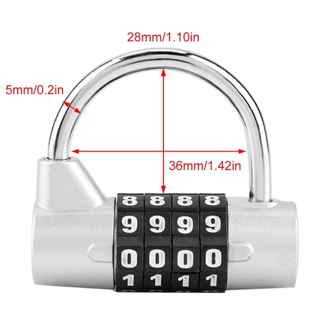 Serrure à Code à Combinaison Serrure de Sécurité à Mot de Passe pour Armoires à Bagages Casiers à Code à 4 Chiffres