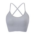 thumbnail image 1 of Harpily 2025 Bra Women's Comfortable Slim Strap Fit Back Sports Quick Drying And Shockproof Large Open Back Yoga Removable Chest Pad Bra, 1 of 5