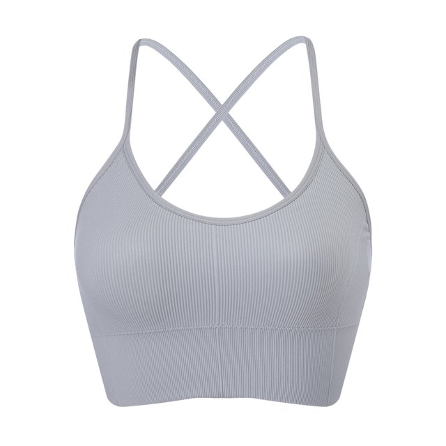 Harpily 2025 Bra Women's Comfortable Slim Strap Fit Back Sports Quick Drying And Shockproof Large Open Back Yoga Removable Chest Pad Bra