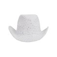 thumbnail image 1 of Glitter Sequin Trim Cowboy Hat - White, 1 of 2