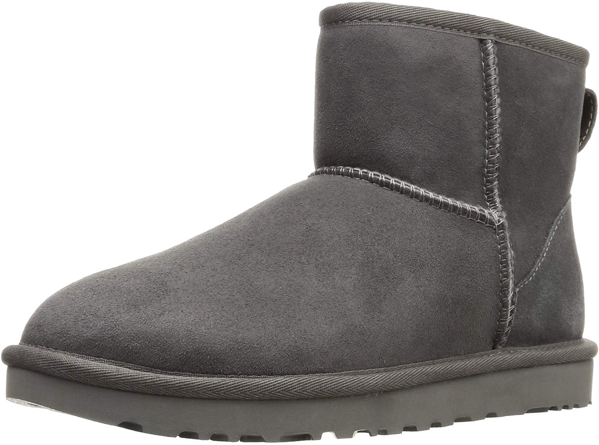 Ugg Women's Classic Mini II Leather Grey Ankle-High Suede Boot - 5 M