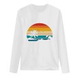 thumbnail image 5 of CEHVOM Mode Femmes Printemps Imprimé Manches Longues Col Rond Tee Décontracté Tops Liquidation, 5 of 5