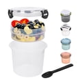 thumbnail image 2 of Portable Reusable Parfait Cups With Lids Yogurt Cup With Topping Cereal Or Oatmeal Container Leak Proof Breakfast On The Cups 20OZ For Meal Pre Protion Control, 2 of 9