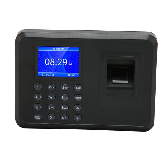 Time Clock Recorder, Biometric Fingerprint Machine Password Supported 100-240V Easy To Edit For Hotel US Plug,EU Plug