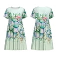 thumbnail image 3 of Bixox Robe d'Été à Manches Courtes pour Femme, Coupe Ample Évasée, Longueur Genou, avec Poches - Succulent, 3 of 7