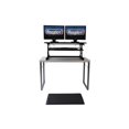 thumbnail image 2 of Rocelco 37.5" Deluxe Height Adjustable Standing Desk Converter with Anti Fatigue Mat BUNDLE - Quick Sit Stand Up Computer Workstation Riser - Large Retractable Keyboard Tray  (Black), 2 of 3