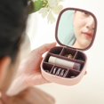 thumbnail image 2 of Portable Jewelry Storage Box Dustproof Jewelry Case with Mirror for Travel and Business Trips, 2 of 10