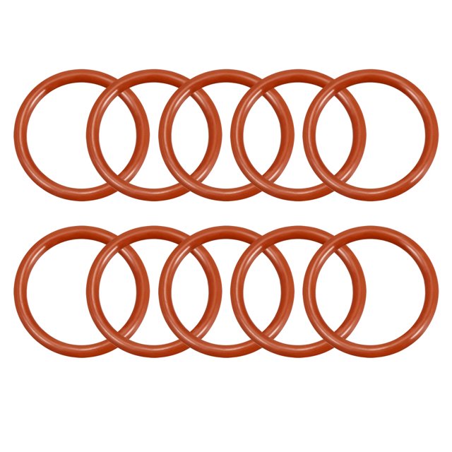 Unique Bargains Silicone O-Ring 24mmx19.2mmx2.4mm VMQ Seal Rings Sealing Gasket Red 10PCS