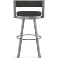 thumbnail image 2 of Amisco Browser 26 in. Swivel Counter Stool - Charcoal Grey Polyester / Glossy Grey Metal, 2 of 9