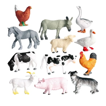 12 pcs Farm Animal Model Set Horse Toys