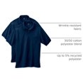 thumbnail image 4 of Hanes Mens CottonBlend EcoSmart Jersey Polo With Pocket 2-Pack, XL, Navy, 4 of 7
