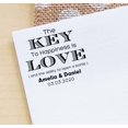 thumbnail image 3 of Printtoo Personalized Round Blue Self Inking Opner Favor Stamp Custom The Key To Happiness Is Love Heavy Duty Rubber Stamper-45 mm, 3 of 6