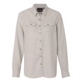 thumbnail image 1 of Burnside Womens Long Sleeve Solid Flannel Shirt, L, Stone, 1 of 3
