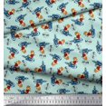 thumbnail image 3 of Soimoi Cotton Poplin Fabric Text,Rugby Ball & Bird Cartoon Print Fabric by The Yard 42 Inch Wide, 3 of 3