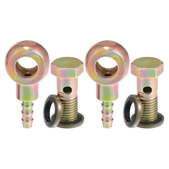 Unique Bargains 2 Set Car Oil Cooler Screw Ball Head Adapter Turbo Brake Line Bolt Adapter with Washers M10x1.25 5mm OD