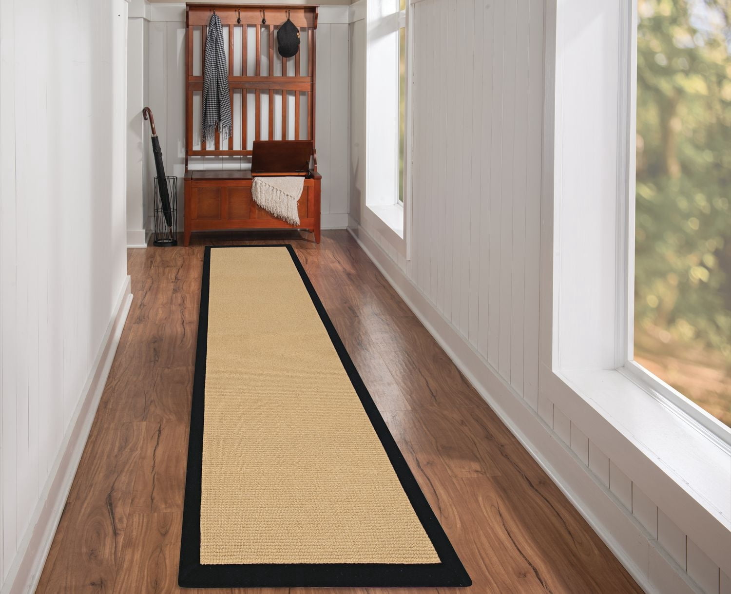 Athena Sisal & Black PU 2'6" x 12' Runner