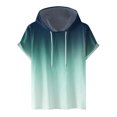 thumbnail image 1 of Besolor Mens Casual Hooded Tops Gradient Drawstring Short Sleeve Shirts Sports ness Pullover Summer Blouse, 1 of 4