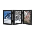 thumbnail image 4 of veasfak Hinged Photo Frame Wood Rectangle Picture Frame 4x6 for Bedroom Desk Desktop Black Triple Fold, 4 of 9