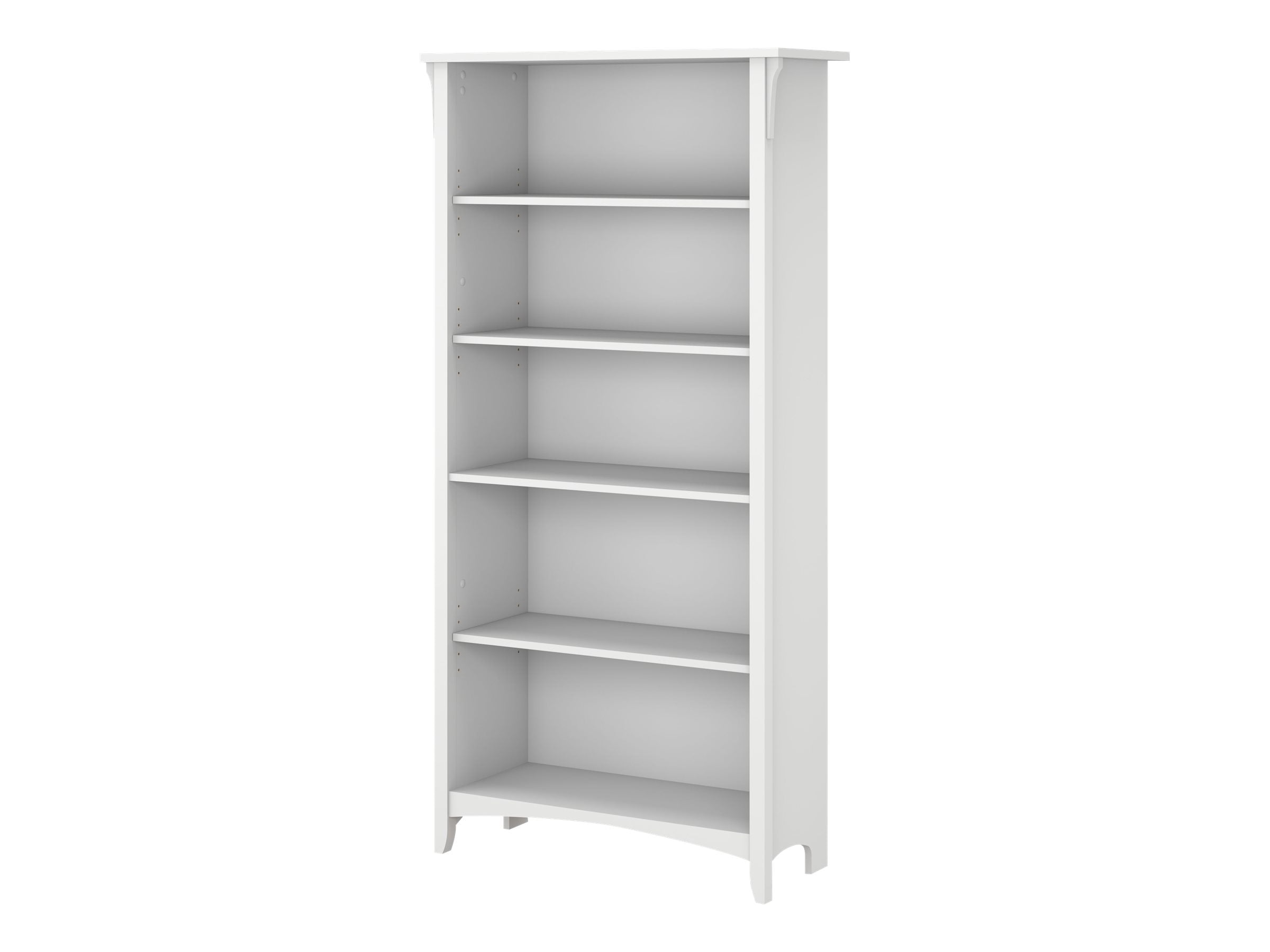 Bush Furniture Salinas Grande - Bibliothèque - 5 Tablettes - Blanc, shiplap Gris