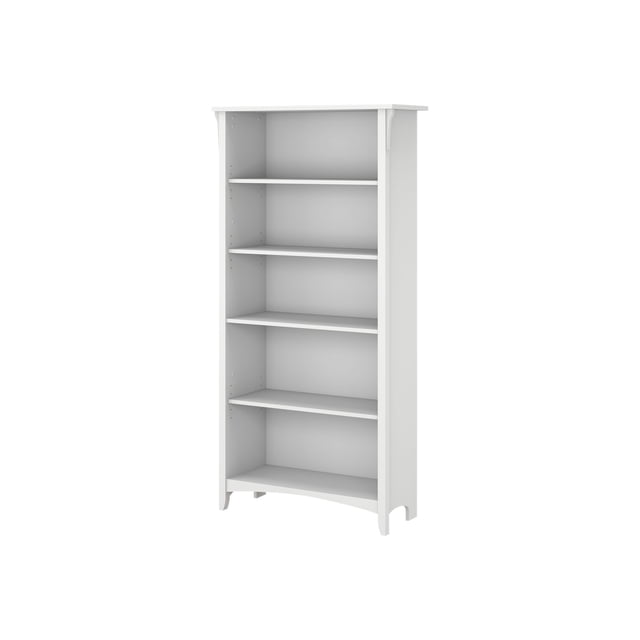 Bush Furniture Salinas Grande - Bibliothèque - 5 Tablettes - Blanc, shiplap Gris