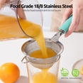 thumbnail image 3 of 18/8 Stainless Steel Mesh Strainer: U-Taste 3.9 Inch Kitchen Fine Mesh Sieve Food Colander with Riveted Sturdy Silicone Handle and 30 Mesh Hole for Straining Flour, Pasta, Fruit, Quinoa (Aqua Sky), 3 of 10