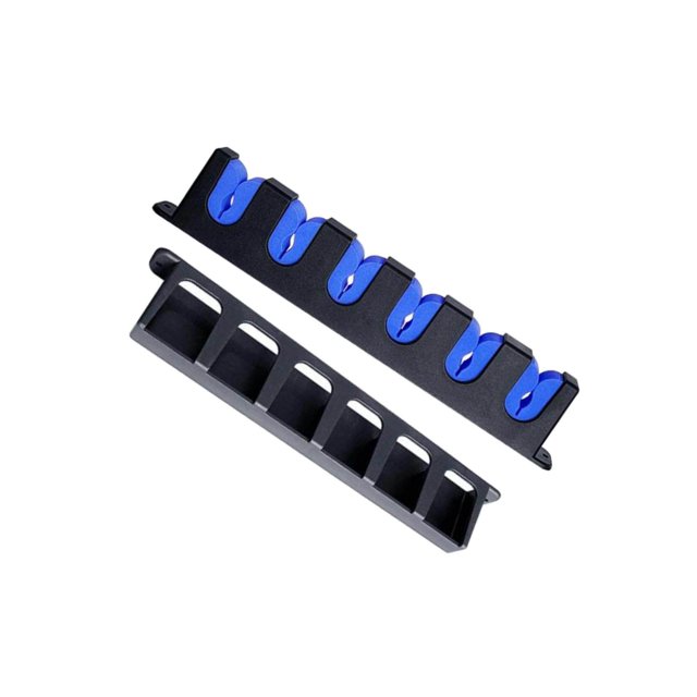 6 Fentes Support de Canne à Pêche Montage Vertical Extérieur Intérieur 6 Tiges pour Porte de Garage Bleu