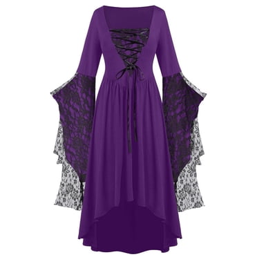 Vêtements Gothiques pour Femmes Robes Gothiques pour Femmes Robe Médiévale Formelle Femmes Halloween Dentelle Squelette Punk Blanc Robe Gothique pour Femmes Robe Médiévale Femmes Robe Grande Taille Rétro Halloween