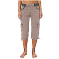 thumbnail image 2 of Timegard Pantalon Cargo pour Femmes Capris à Cordon Taille Élastique Actif Randonnée Plein Air Pantalon Court, 2 of 6