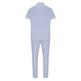thumbnail image 4 of Birdeem Ensemble de Sport Décontracté pour Homme, Uni, Mode, Col Rabattu, Chandail à Enfiler, Manches Courtes, Pantalon, Survêtement Deux Pièces, 4 of 6