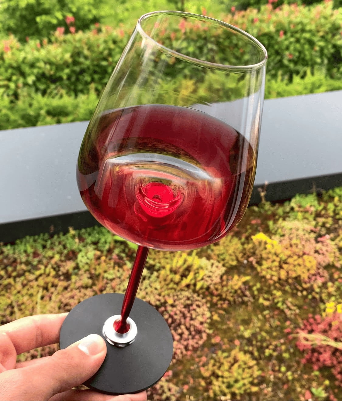 Dvkptbk Verres à Vin Rouge Rotatifs Tasse à Vin Rouge Tasse en Alliage d'Aluminium Tasse en Verre Gravité Heureuse Tasse Haute Rotative Réveil Automatique Tasse à Vin Gadgets de Cuisine