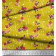 thumbnail image 2 of Soimoi Polyester Crepe Fabric Leaves, & Rose Floral Print Fabric by Yard 52 Inch Wide, 2 of 3