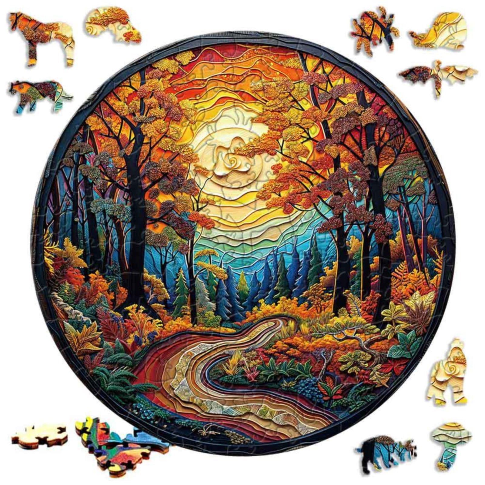 HUASHENG Wooden Puzzles For Adults (100 Piece) Puzzle Adult Puzzles Wooden Puzzles Unique Shape For Adults Family Game