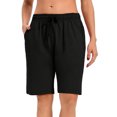 thumbnail image 2 of Timegard Lounge Shorts for Women Elastic Waisted Drawstring Comfy Homewear Casual Shorts with Pockets, 2 of 7