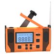 thumbnail image 1 of Radio d'Urgence Multifonctionnelle à Énergie Solaire et à Manivelle avec Banque d'Alimentation 10000mAh, Récepteur FM/AM/WB Étanche IPX3 et Lampe de Poche LED Vert/orange (Modèle 168) Chargement USB, 1 of 5