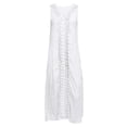 thumbnail image 4 of Fankiway Robe Longue Maxi pour Femmes Grande Taille à Col en V Sans Manches de Plage Ample en Dentelle Patchwork Robe Maxi Robes d'Été de Plage pour Femmes Grande Taille Robes pour Femmes, 4 of 5